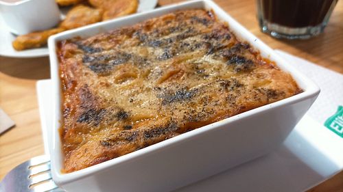 Lasagna at Namaste Coffee in Lima