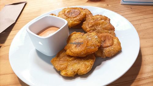 Patacones at Namaste Coffee in Lima