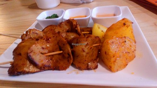 Anticuchos at Namaste Coffee in Lima