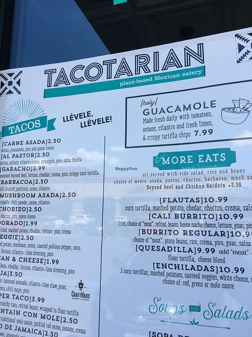 Food Menu at Tacotarian - Southwest LV in Las Vegas