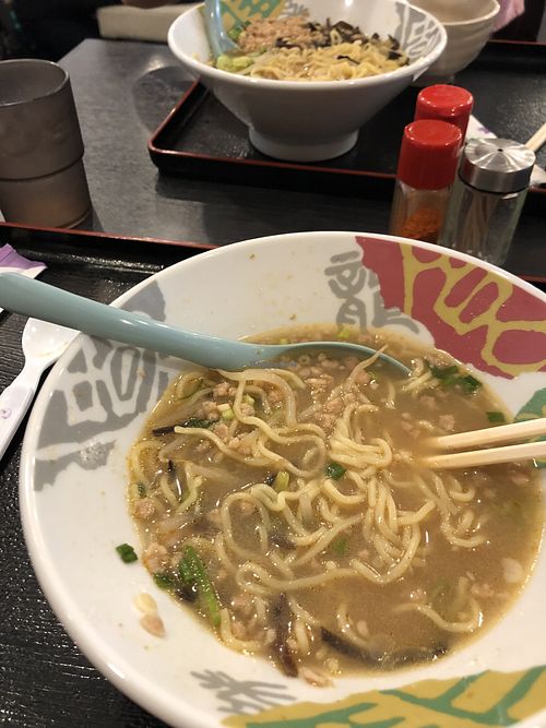Slightly mind blown! They put green spoons in vegan ramen and black in meat ramen to prevent mixing them up.  at Ramen Sasuke in Sapporo