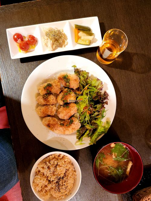 Vegan karaage set at Nagi Shokudo in Kamakura