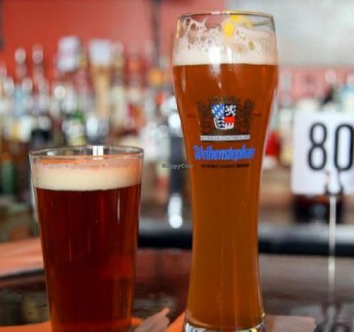 tap beer, weihenstephan and hopworks IPA at The Bye and Bye in Portland