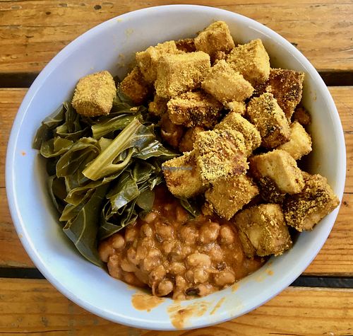 Super tasty tofu and collards at The Bye and Bye in Portland