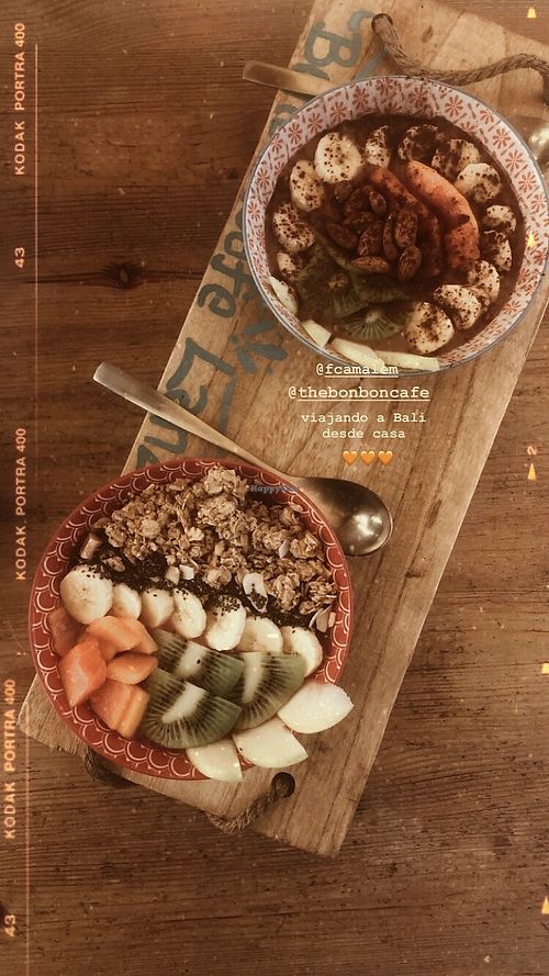 Smoothie bowls with açaí  at Bonbon Cafe in Lanzarote