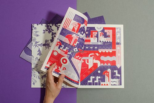 "Drimbelo" risograph printed gypsy folk comic by Sumburo at Prezent in Budapest
