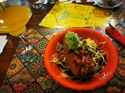 Chimichanga with vegan cheese at Blue Margarita in Bucharest