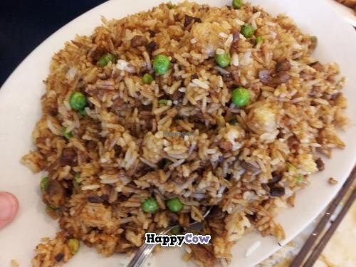 Fried rice with beef at The Buddhist Vegetarian Kitchen in Scarborough