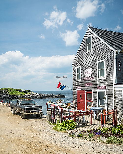 Outside at The Barnacle Cafe in Monhegan