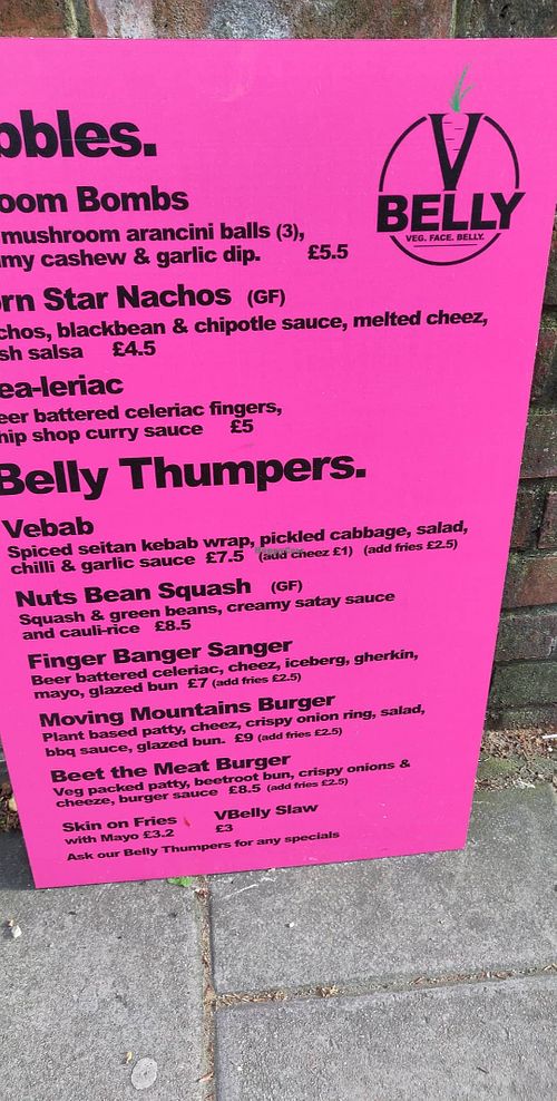 At the pilgrim pub in vauxhall during lock down. On dilveroo.  at VBelly in South West London