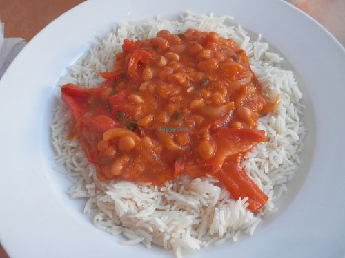 Red pepper and bean masala with rice at The Loft in Spalding