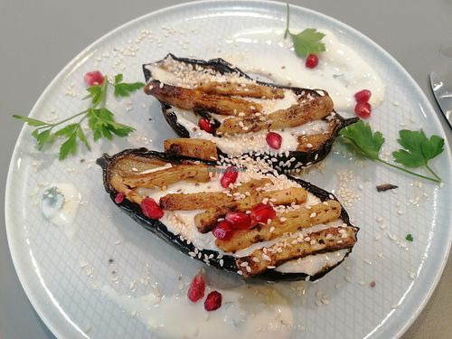 Aubergine with seitein chicken  at Umami Good Food in Tenerife