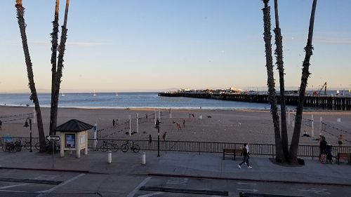 View of main beach and the wharf at Sawasdee By The Sea in Santa Cruz