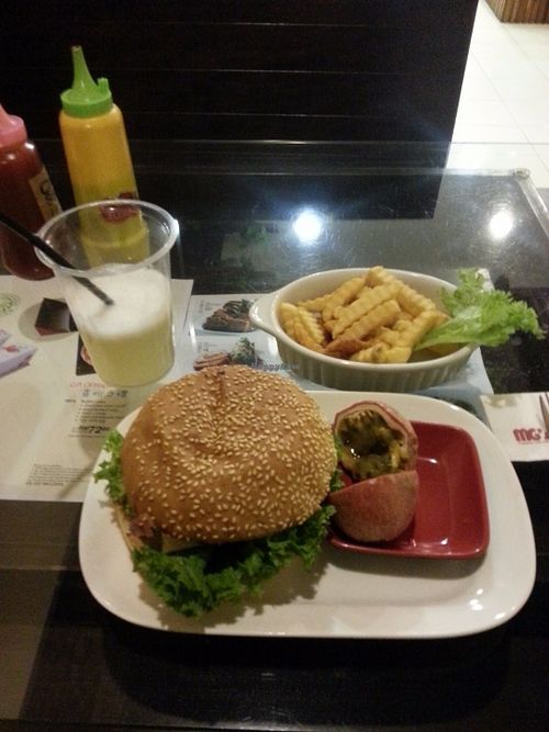 Mushroom burger at MG's Cafe - Hartamas in Kuala Lumpur