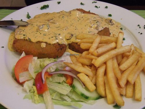 Vegetable (vegan) schnitzel at Veggie House in Bremen