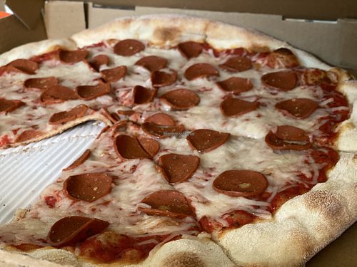 Vegan pepperoni pizza  at Molino's in Cape May