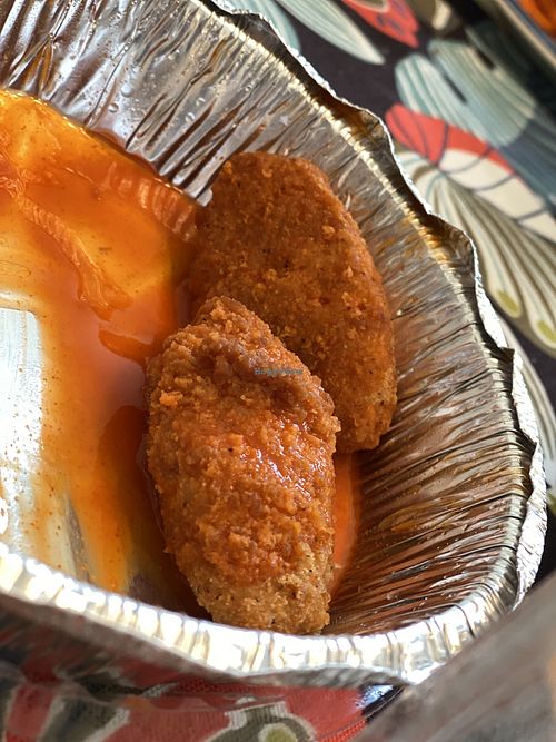 Vegan wings in hot sauce - call for list of sauces  at Molino's in Cape May