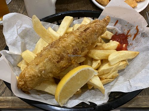 Vegan fish and chips at Sutton and Sons in London