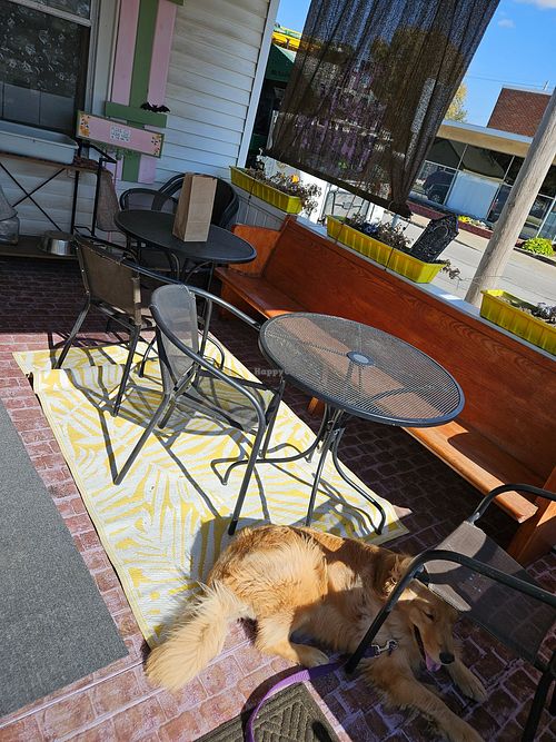 Sit out side on the porch. at The Happy Bakery in Ofallon