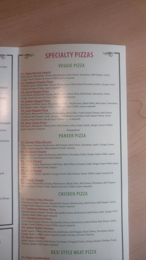 Fun veggie options at Pizza Twist in Artesia