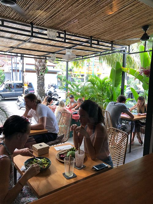 Outdoor seating  at Square One in Sanur