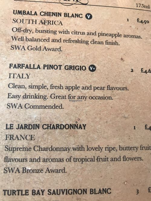 Vegan drinks  at The Quarter in Stoke On Trent