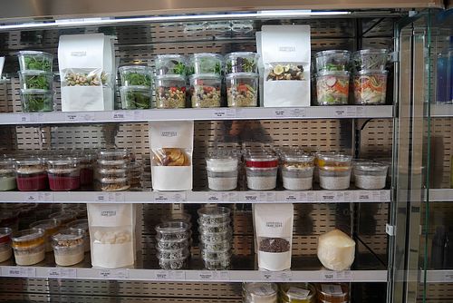 Yogurt and salads at Superfood & Organic Liquids in Berlin