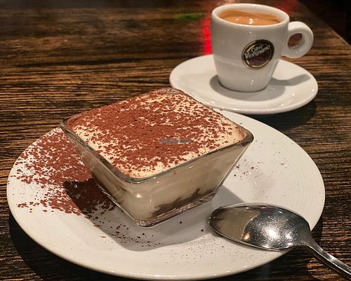 Tiramisu and espresso  at Pura Vita in West Hollywood