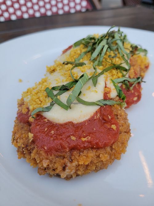Cauliflower chickpea parmesan at Pura Vita in West Hollywood