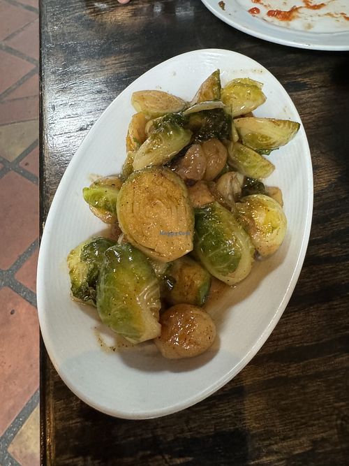 Glazed Brussels sprouts   at Pura Vita in West Hollywood