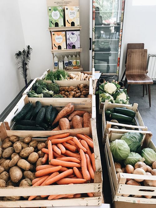 There is also a small market corner where you can fresh home grown veggies! at Slovegija in Maribor