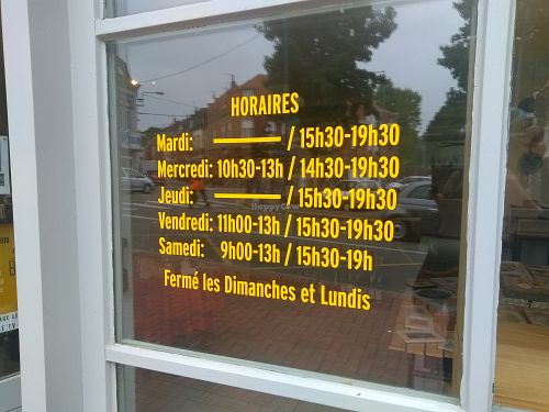 Opening hours at Ceci N'est Pas Une Boulangerie in Croix