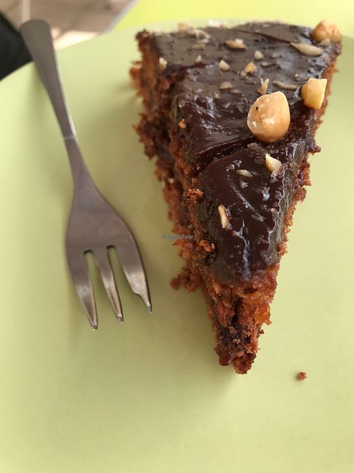 Chocolate cake - going back for my 2nd slice at Semente Centro Macrobiótico de Braga in Braga