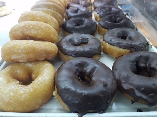 Two vegan options at DK's Donuts & Bakery in Santa Monica