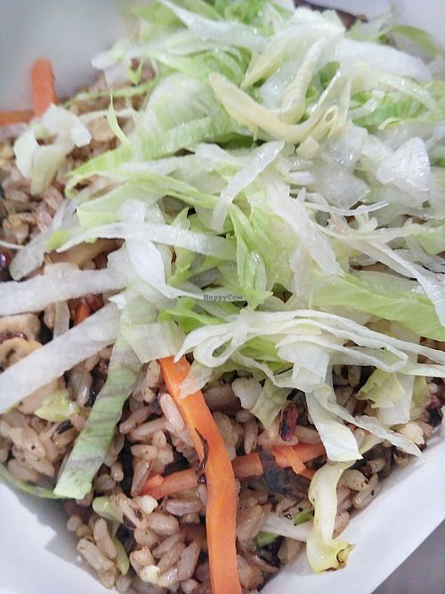 Olive Fried Rice $7 in environmental friendly take away box at Yes Natural Restaurant 悦意坊 in Central Singapore