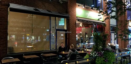 Outside at night at Fresh on Spadina in Toronto