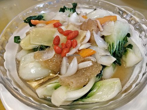 Lily bulbs and bamboo pith at Eight Treasures Vegetarian 八宝素食馆 in Central Singapore