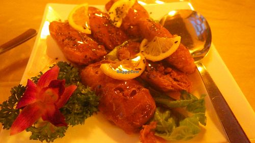 Lemon chicken at Eight Treasures Vegetarian 八宝素食馆 in Central Singapore