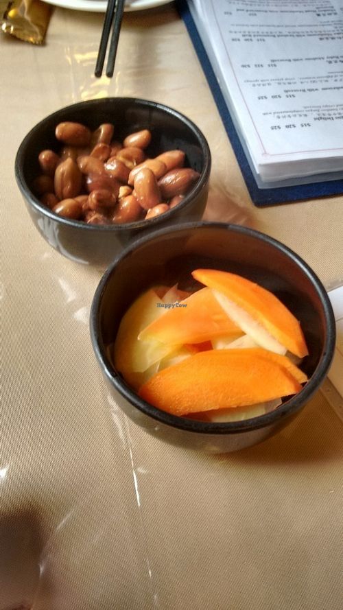 Booked.panuts and pickles carrot and mango at Eight Treasures Vegetarian 八宝素食馆 in Central Singapore