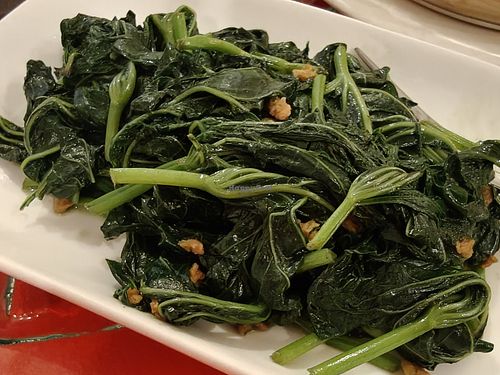 sauteed Sweet potato leaves at Eight Treasures Vegetarian 八宝素食馆 in Central Singapore