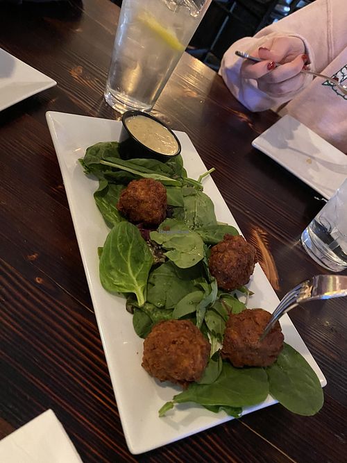 Vegan fried Mac & cheese balls at A Better Place in Woodbury