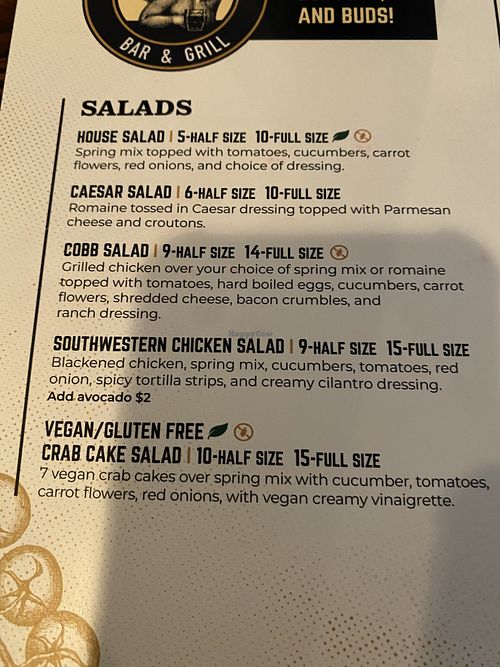 Updated menu  at A Better Place in Woodbury