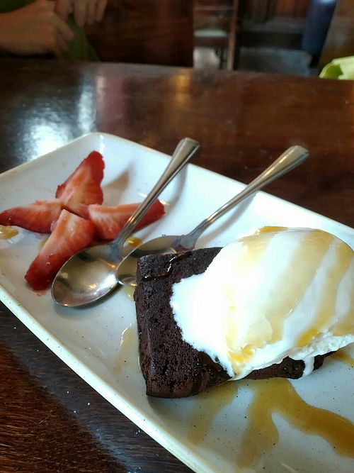 Brownie (always vegan) at The Barley Mow in London