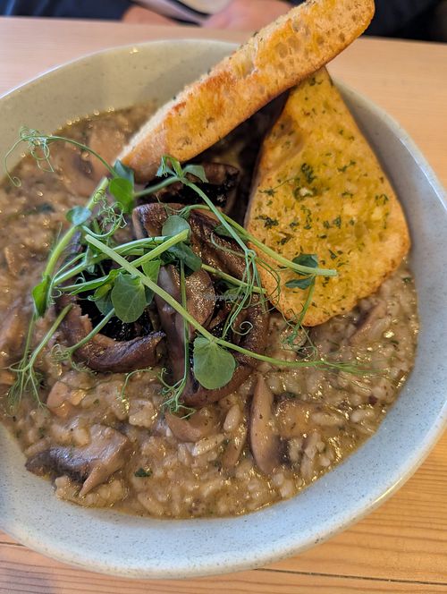 Roasted mushroom risotto at The Green Dragon in Church Stretton