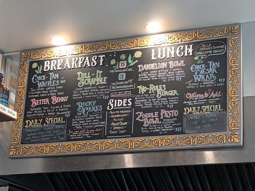 Menu Board at The Dandelion in Calgary