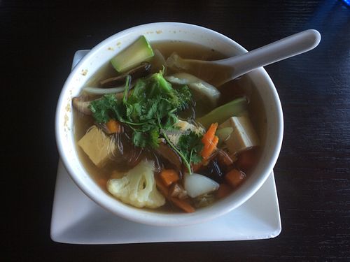 glass noodles soup  at Lotus Vegan in North Hollywood