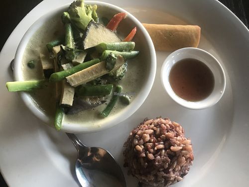 Green curry lunch special at Lotus Vegan in North Hollywood