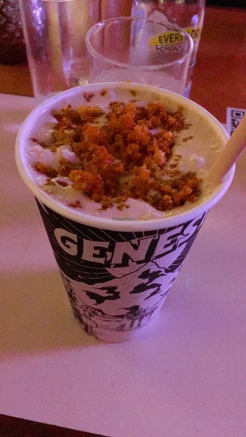 Peanut Butter Milkshake with honeycomb at Genesis Plant Based Alchemy in North London