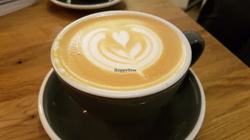 Cappuccino with oat milk at Stars Coffee in Riga