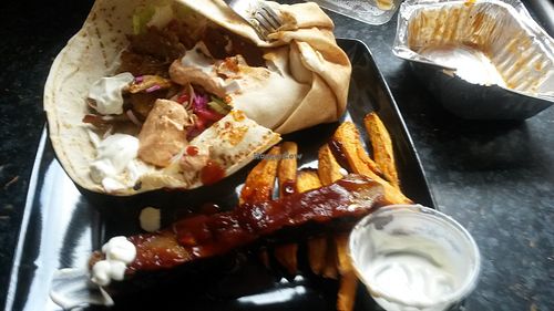 Delicious seitan sticky ribs and buffalo wings at Sun of Seitan in Newcastle Upon Tyne